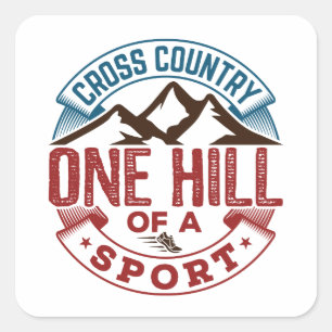 Sticker Carré Cross Country Une colline d'un sport