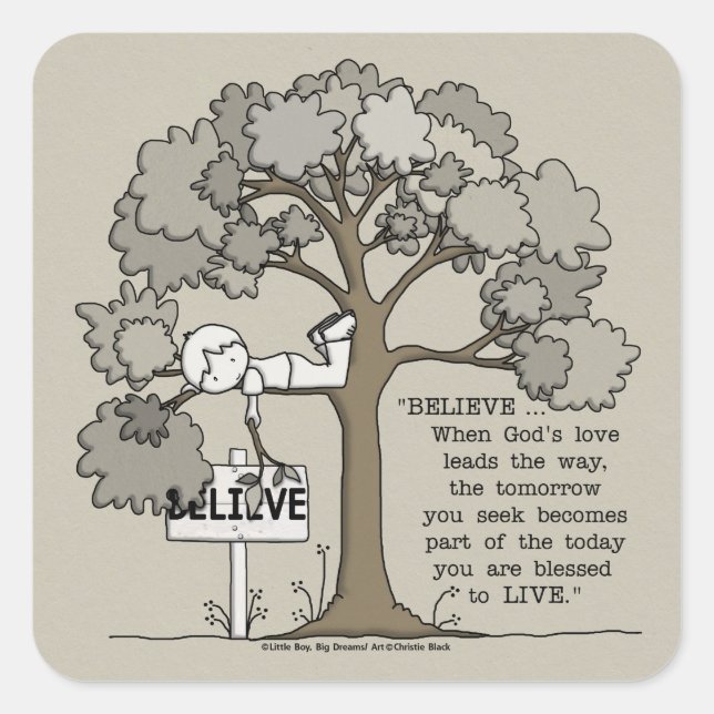 STICKER CARRÉ CROYEZ VIVRE (Devant)