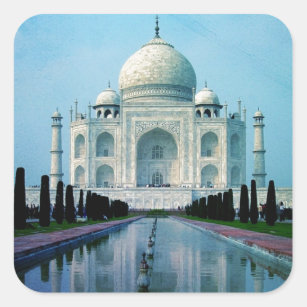 Sticker Carré Cru de Bohème le Taj Mahal de l'Inde Âgrâ de
