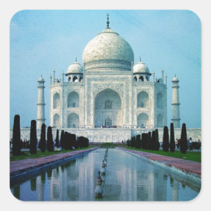 Sticker Carré Cru de Bohème le Taj Mahal de l'Inde Âgrâ de
