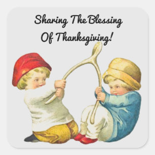 Sticker Carré Cru faisant un souhait