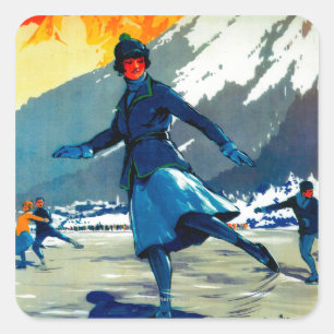 Sticker Carré Cru PosterEurope de Chamonix-Mont Blanc