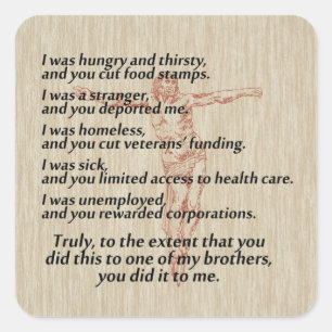 Sticker Carré Crucifix en justice sociale