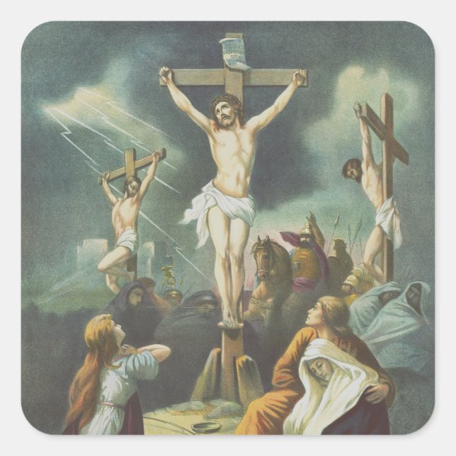 Sticker Carré Crucifixion de Jésus-Christ (Devant)