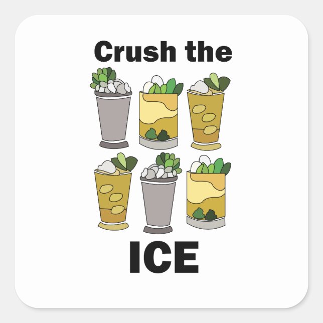 Sticker Carré Crush Mint Julep Cocktail Funny Glace (Devant)
