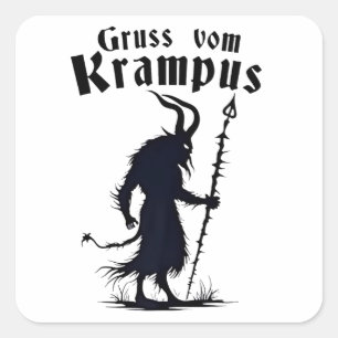 Sticker Carré Cruss Vom Krampus Noël Noël Noël Noël Diable Éffra