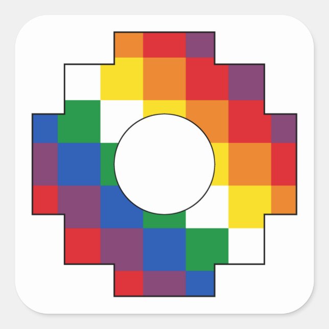 Sticker Carré Cruz Andina - Tawa Chakana - Huipala - Qulla Suyu (Devant)