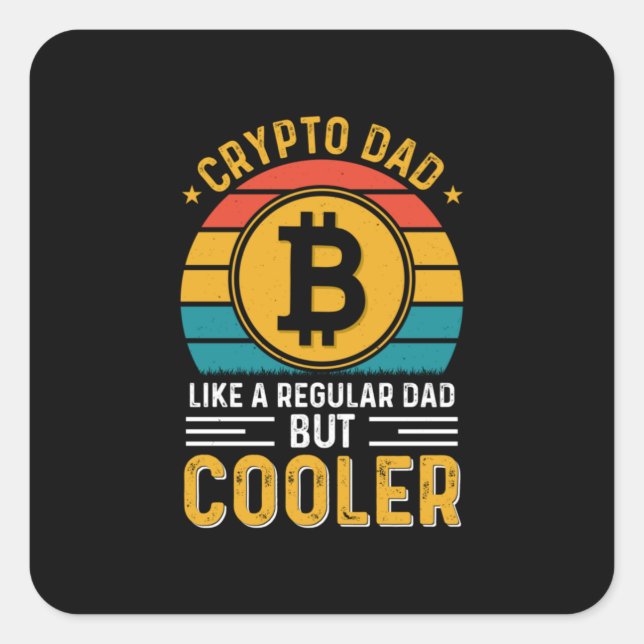 Sticker Carré Crypto Papa Retro Sunset (Devant)