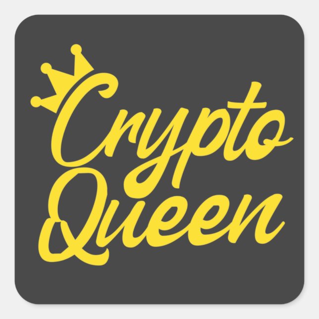 Sticker Carré Crypto Queen Bitcoin fille (Devant)