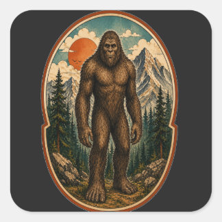 Sticker Carré Cryptographie à l'aquarelle du gardien de montagne