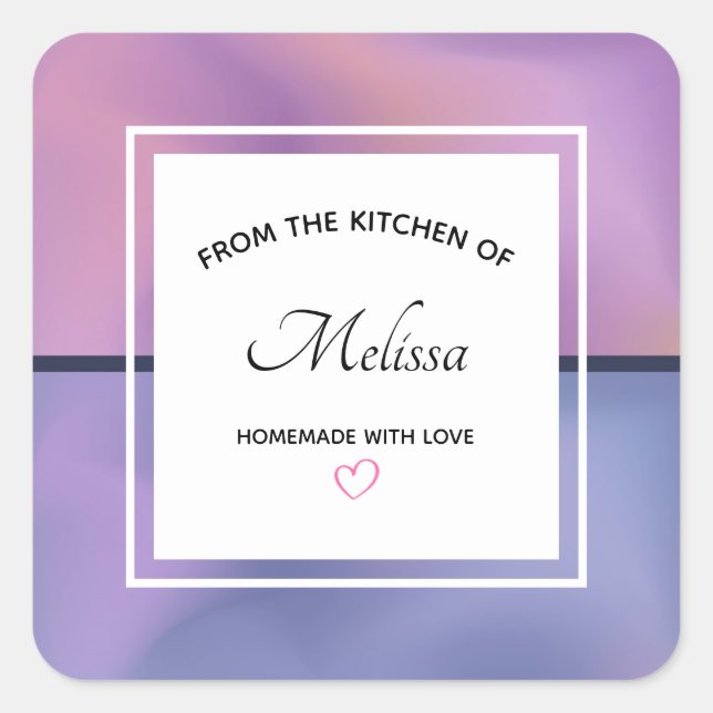 Sticker Carré Cuisine Abstraite moderne violet et rose (Devant)