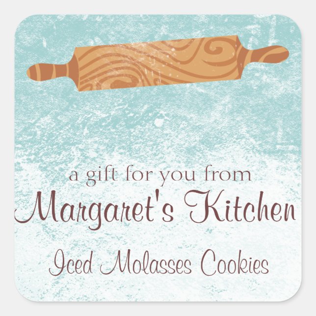 Sticker Carré Cuisine couleur personnalisée boulangerie laminoir (Devant)