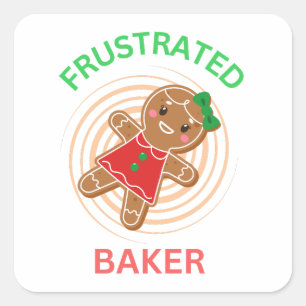 STICKER CARRÉ CUISINE DE BAKER FRUSTRÉE GINGERBREAD COOKIE