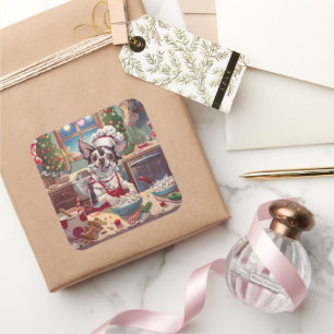 Sticker Carré Cuisine de Noël Chinoise : Noël Festif