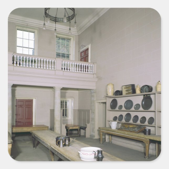 Sticker Carré Cuisine Intérieur milieu du XVIIIe siècle (Devant)
