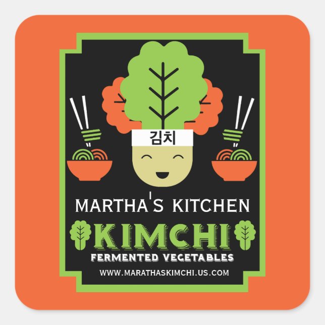 Sticker Carré Cuisine Kimchi Faite Maison (Devant)