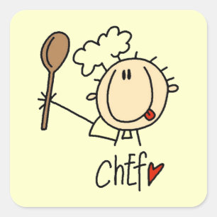 Sticker Carré Cuisinier masculin