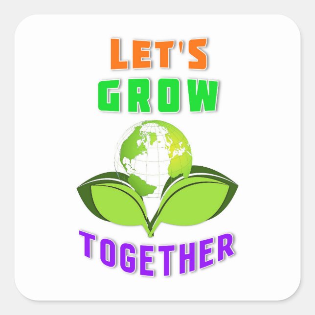 Sticker Carré Cultivons ensemble pour sauver le Jour des terres  (Devant)