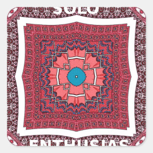 Sticker Carré Culture traditionnelle sindhi Ajrak Art Motif Impr