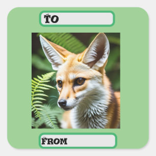 Sticker Carré Cunning Fennec Fox,