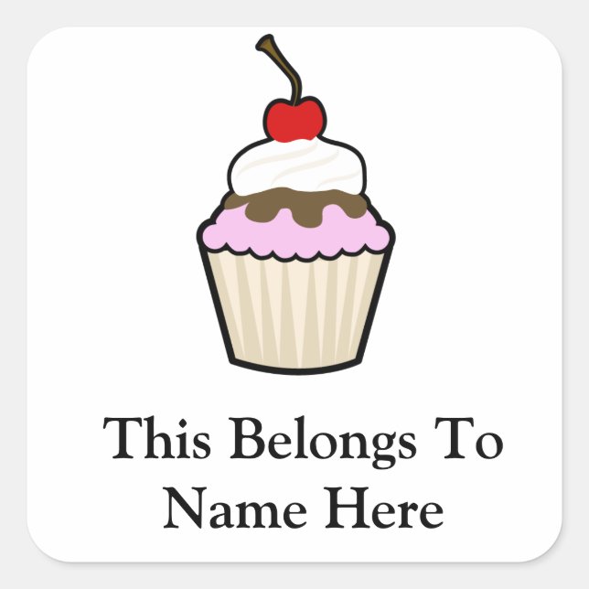 Sticker Carré Cupcake (Devant)