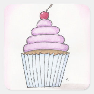 Sticker Carré cupcake