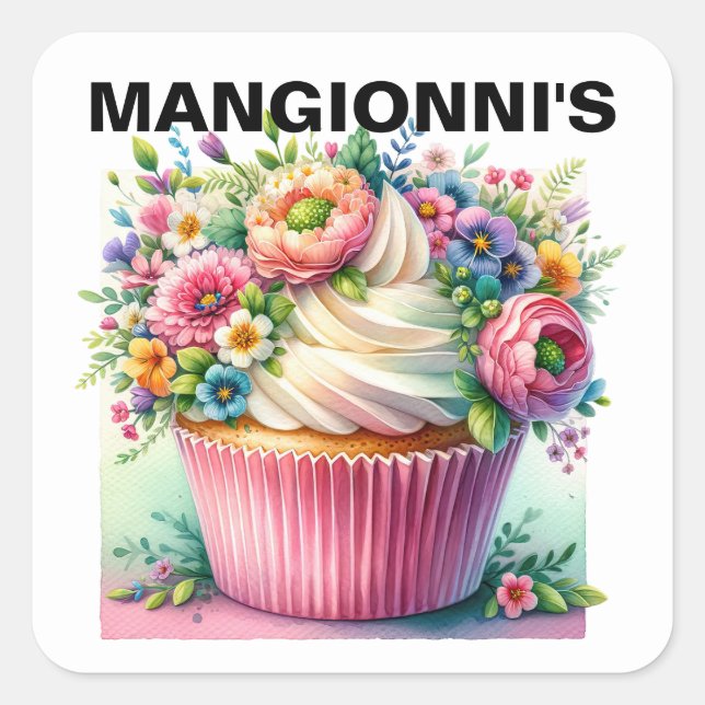 Sticker Carré Cupcake (Devant)