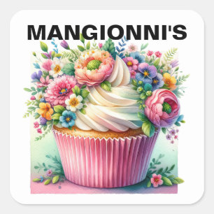 Sticker Carré Cupcake