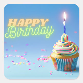 Sticker Carré Cupcake