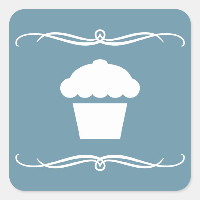 Sticker Carré cupcake (Devant)
