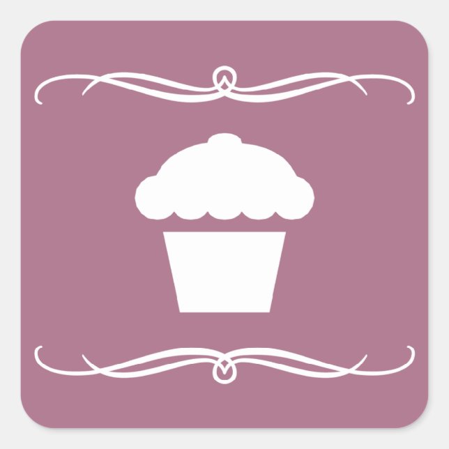 Sticker Carré cupcake (Devant)