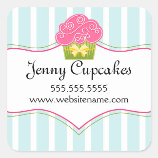 Sticker Carré Cupcake Whimsical Boulangerie Cachets