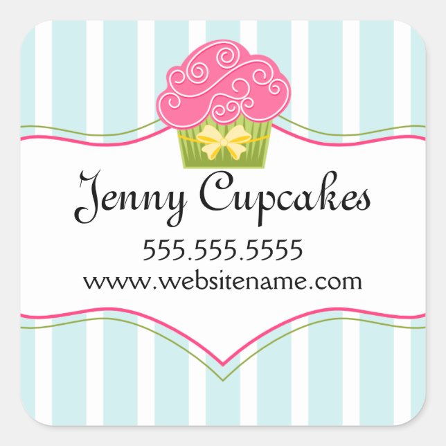 Sticker Carré Cupcake Whimsical Boulangerie Cachets (Devant)