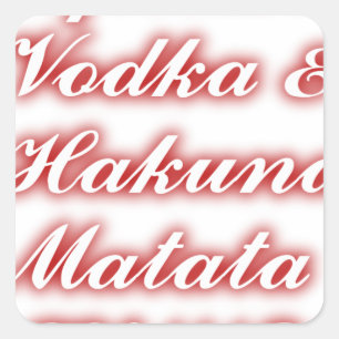 Sticker Carré Cupcakes Rouge Vodka Hakuna Matata FUNNY.