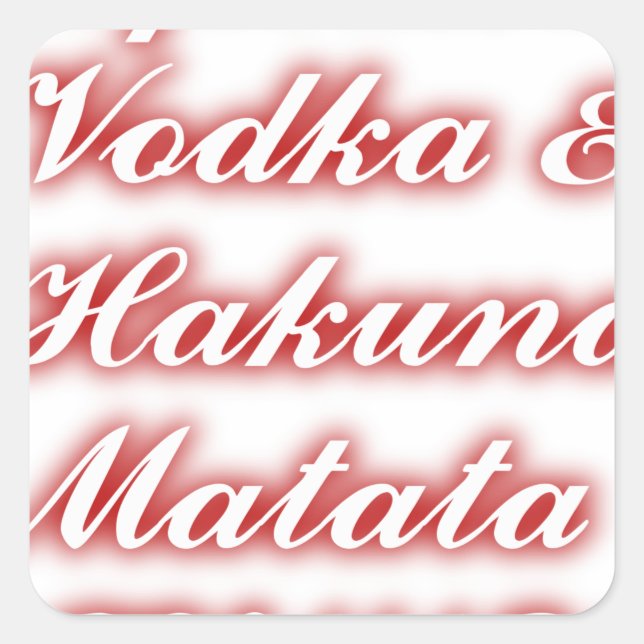 Sticker Carré Cupcakes Rouge Vodka Hakuna Matata FUNNY. (Devant)