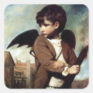 Sticker Carré Cupid en tant que Lien Boy