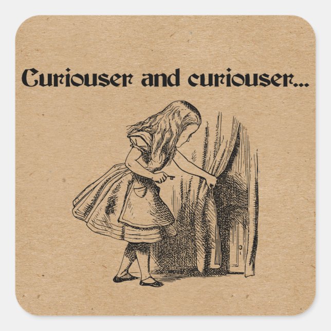 Sticker Carré Curiouser et Curiouser Alice avec clé (Devant)