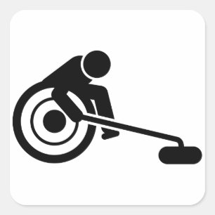 Sticker Carré Curling en fauteuil roulant