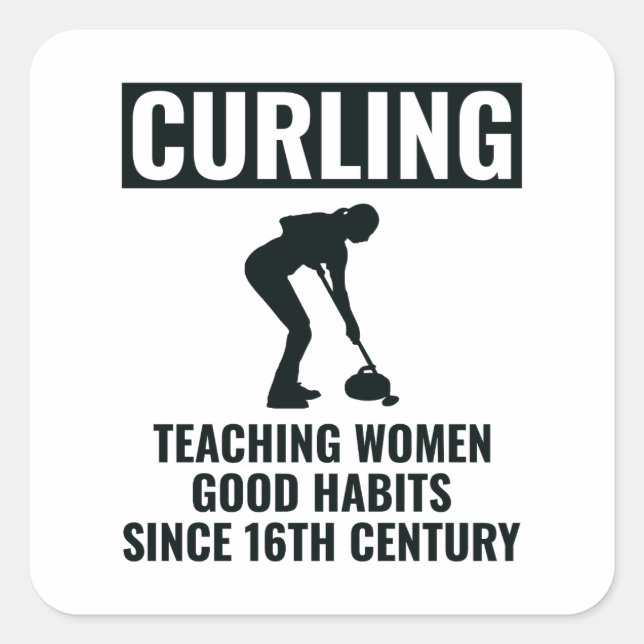 Sticker Carré Curling Sport glace Salle de bain en pierre (Devant)