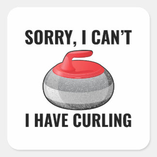Sticker Carré Curling Sport glace Salle de bain en pierre