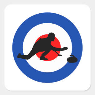 Sticker Carré Curling Sport glace Salle de bain en pierre