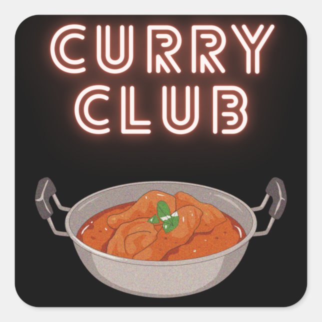 Sticker Carré Curry Club (Devant)