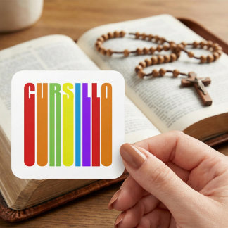 Sticker Carré Cursillo Colorful Elongated Text Christian Faith