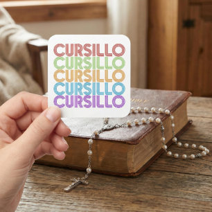 Sticker Carré Cursillo Empilement Coloré Arc-en-ciel DeColores