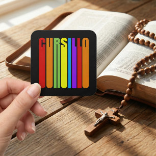 Sticker Carré Cursillo Texte Allongé Coloré Foi Chrétienne