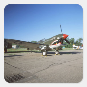 Sticker Carré Curtiss P-40 Warhawk, au Minnesota CAF Air Show