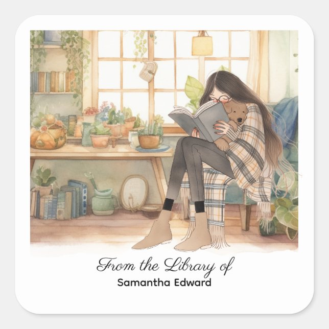 Sticker Carré Custom Book Label (Devant)