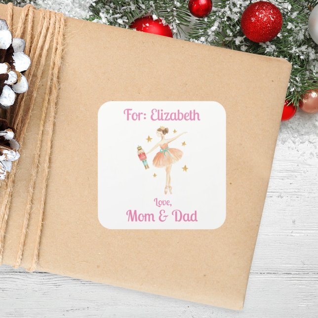 Sticker Carré Custom Girls Nutcracker Ballet cadeau de Noël (Créateur téléchargé)