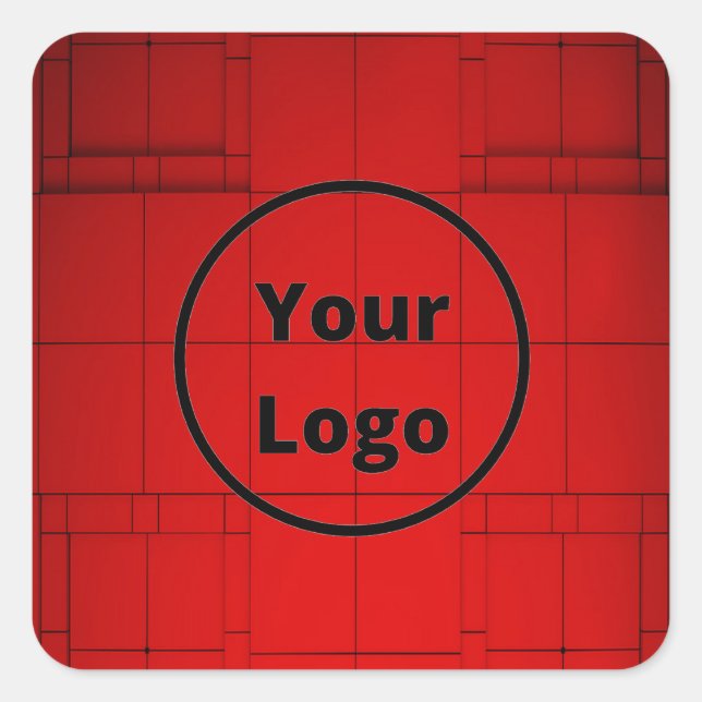 Sticker Carré Custom logo red abstract steps (Devant)