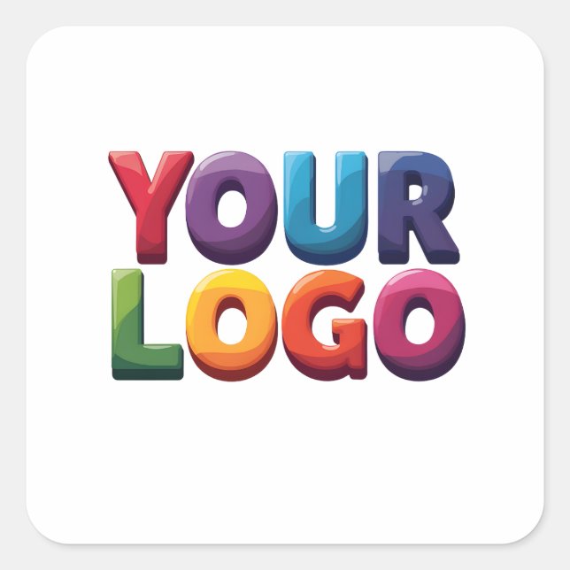 Sticker Carré Custom Logo|Upload Your Logo | Business & Brand  (Devant)